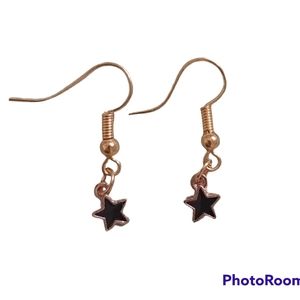 Handmade Black Star Earrings